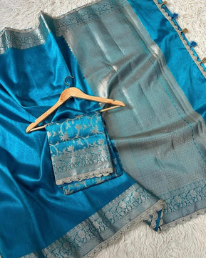 Tissue Silk Saree with Lace Work