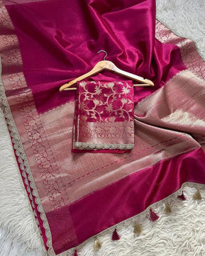 Tissue Silk Saree with Lace Work