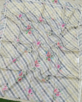 Soft Silk Kota Digital Print Saree with Embroidery Work