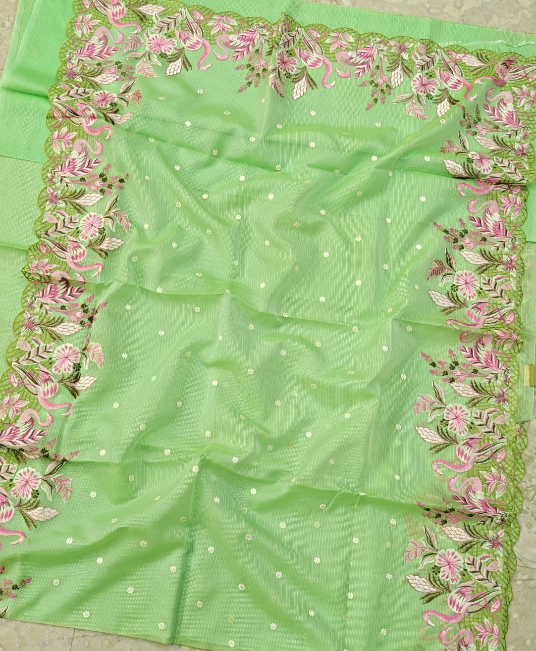 Soft Silk Kota Saree with Embroidery Work