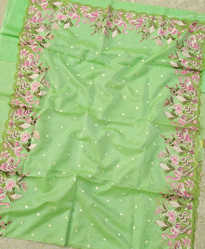 Soft Silk Kota Saree with Embroidery Work