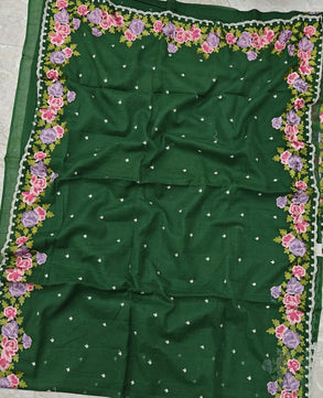 Pure Cotton Kota Saree with Embroidery Work