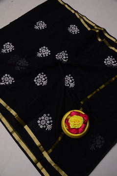 Kota Doria Hand Foam Print Saree