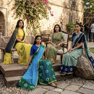 Pure Cotton Kota Doria Hand Shibori Bandhej Saree