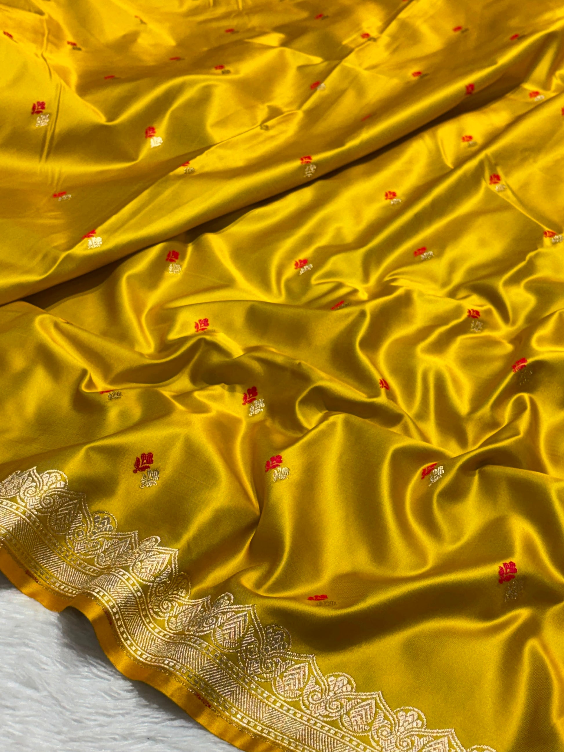Mashru Silk Meenakari Saree