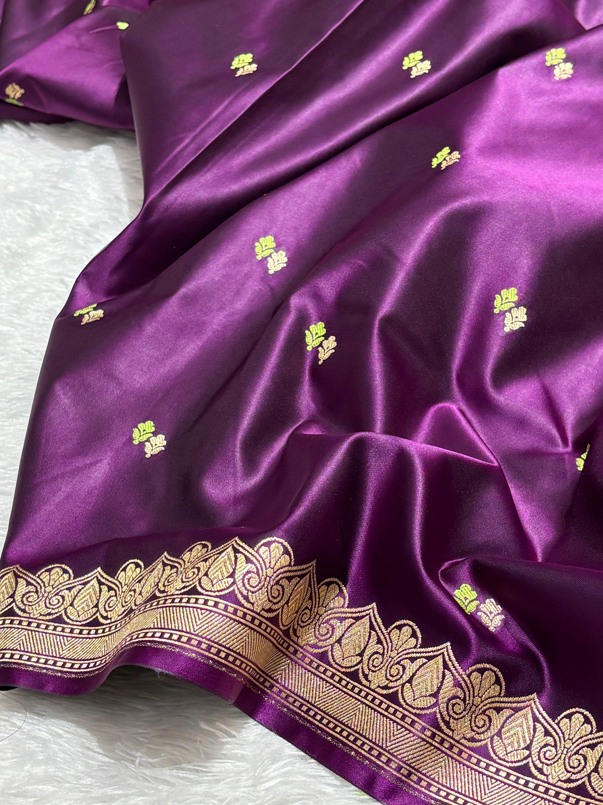 Mashru Silk Meenakari Saree