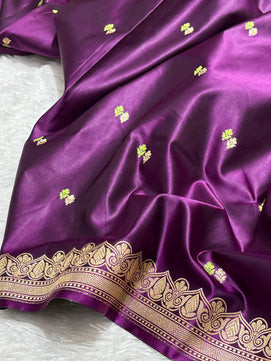 Mashru Silk Meenakari Saree