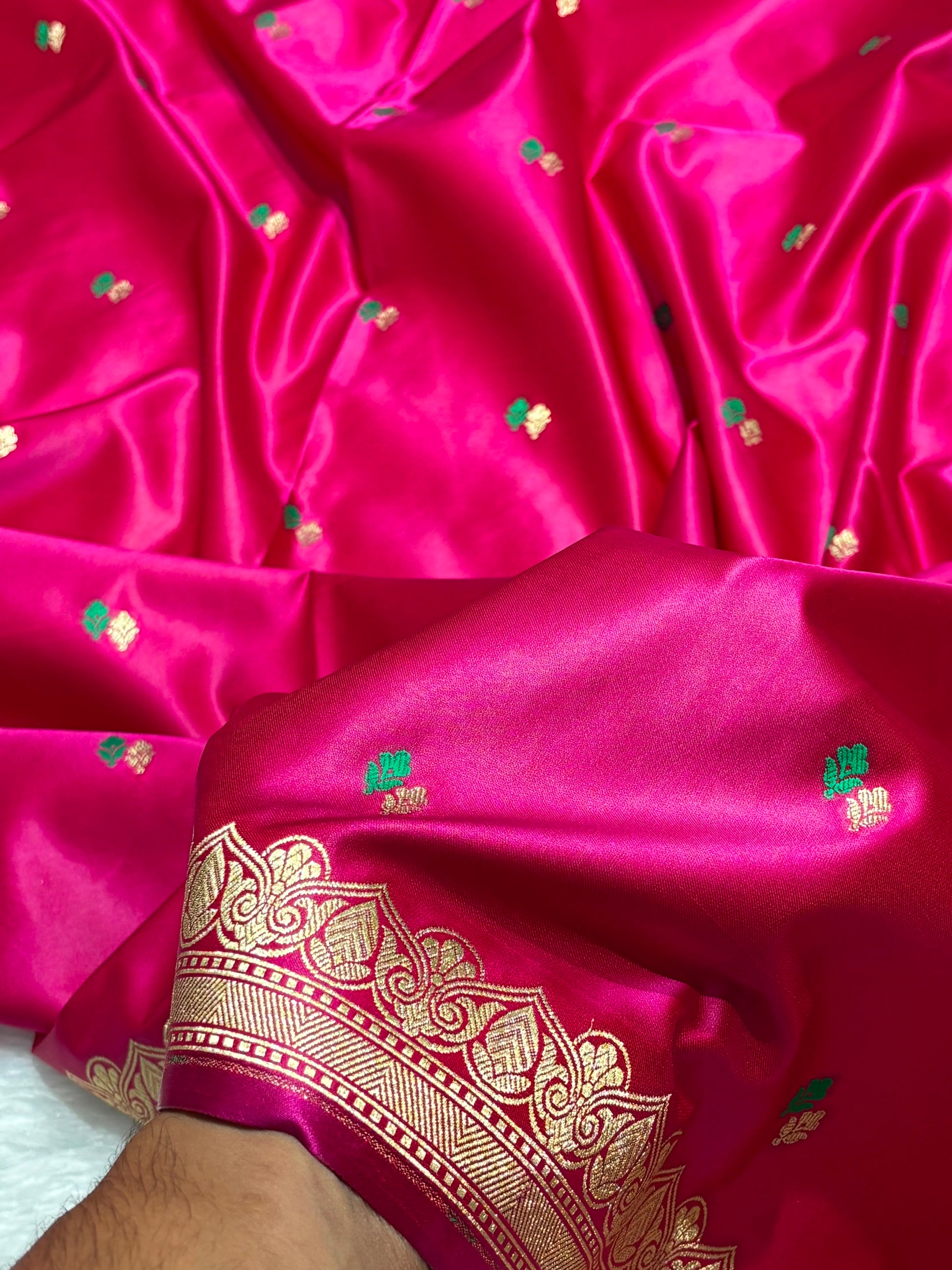 Mashru Silk Meenakari Saree