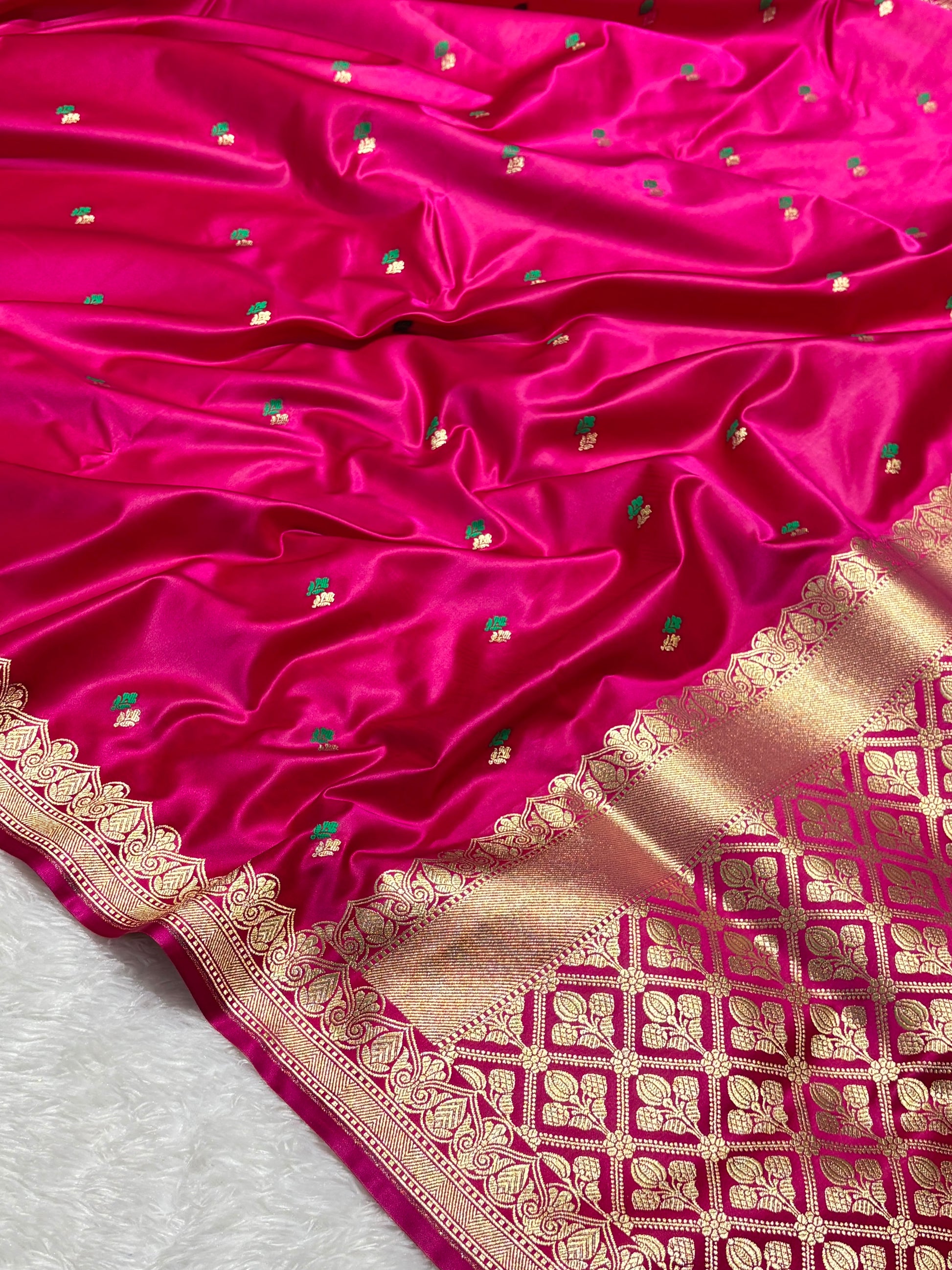 Mashru Silk Meenakari Saree