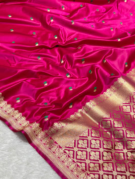 Mashru Silk Meenakari Saree