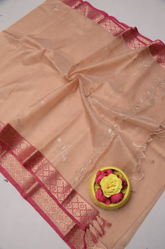Kota Doria Semi Silk Hand Pittan Work Saree