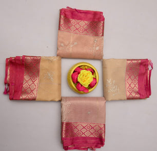 Kota Doria Semi Silk Hand Pittan Work Saree