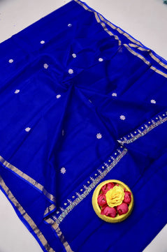Pure Silk Kota Doria Hand Work Saree