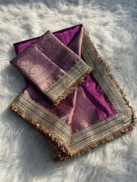 Tissue Silk Saree with Lace Work