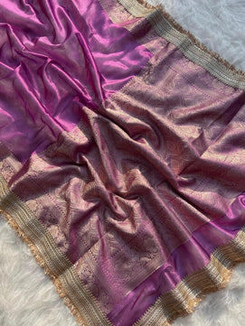 Tissue Silk Saree with Lace Work