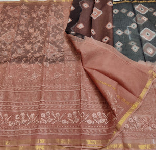 Pure Cotton Kota Doria Saree with Self Embroidery