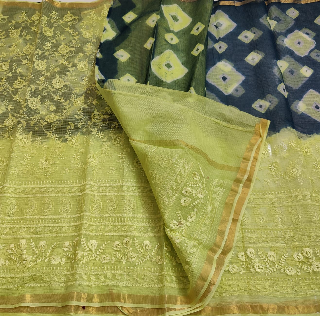Pure Cotton Kota Doria Saree with Self Embroidery