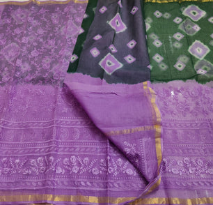 Pure Cotton Kota Doria Saree with Self Embroidery