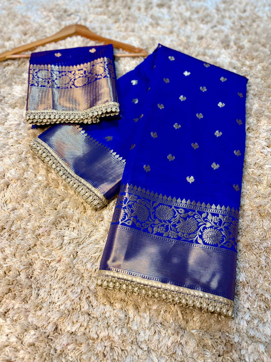 Banarasi Premium Katan Silk Saree with Lace Work