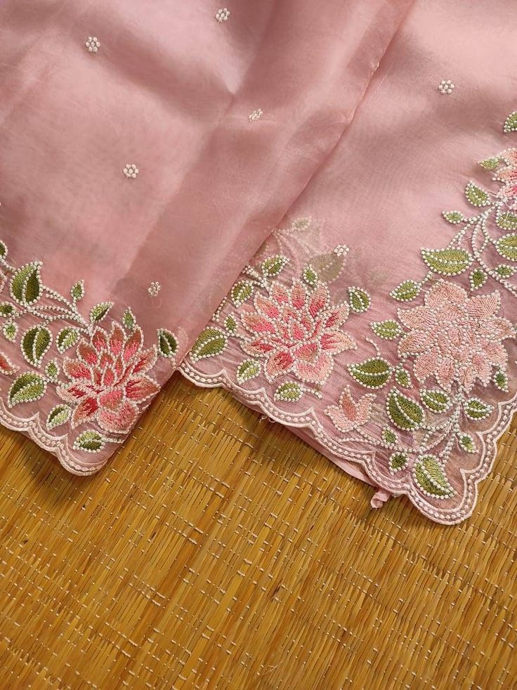 Kora Organza Saree with Embroidery Work
