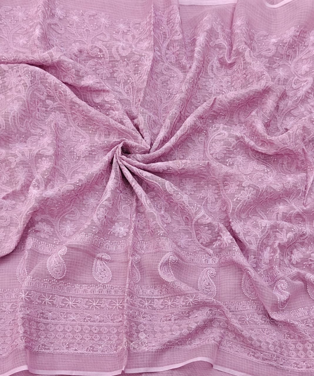 Pure Cotton Kota Saree with Embroidery Work