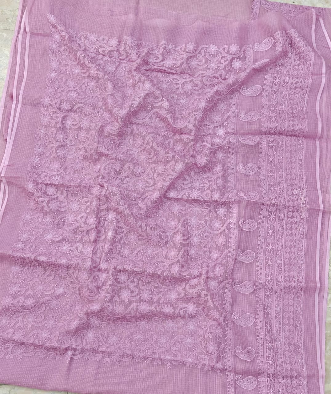 Pure Cotton Kota Saree with Embroidery Work