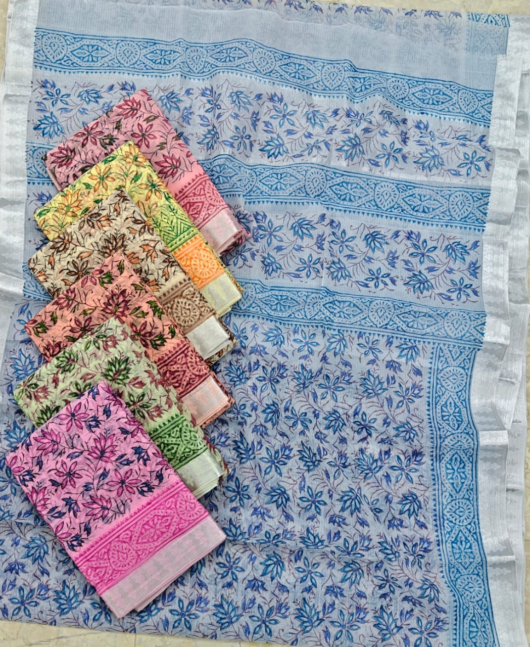 Cotton Kota Hand Block Printed Saree