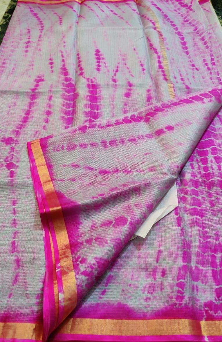 Pure Silk Kota Doria Plain Dyed Saree