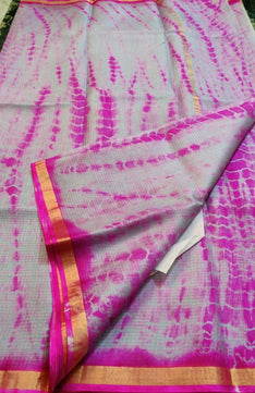 Pure Silk Kota Doria Plain Dyed Saree