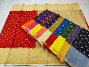 Pure Cotton Kota Doria Hand-Dyed Saree