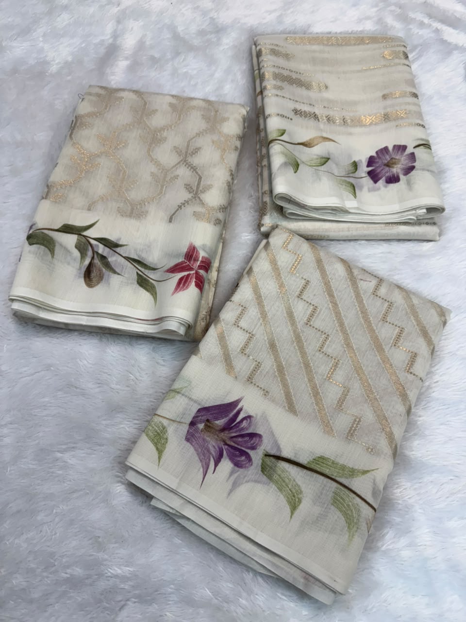 Banarasi Mulmul Cotton Saree with Zari Weaving
