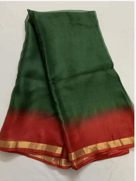Kota Doria Pure Silk Plain Dyed Saree
