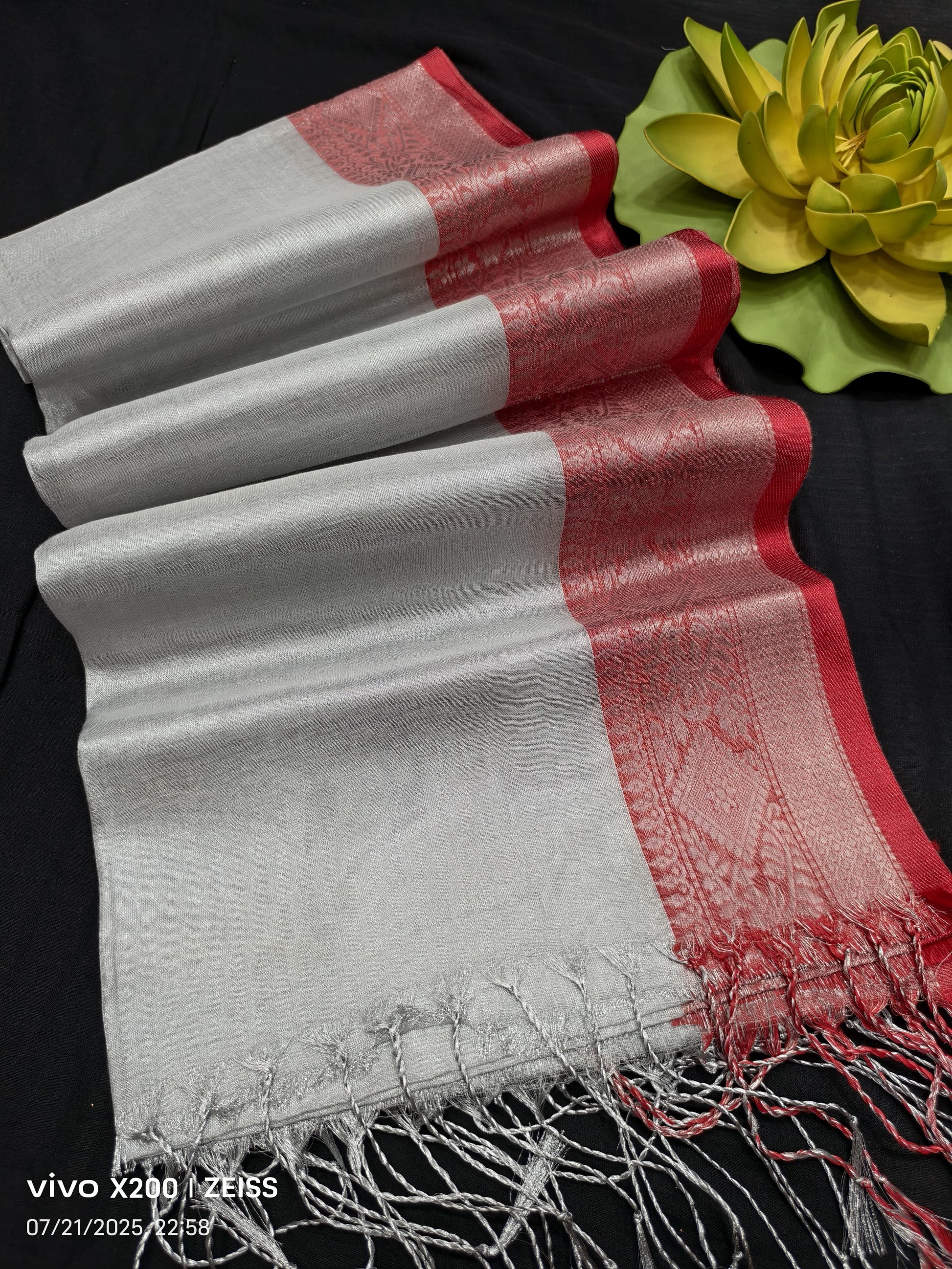 Traditional South Indian Border Tissue Cotton Saree