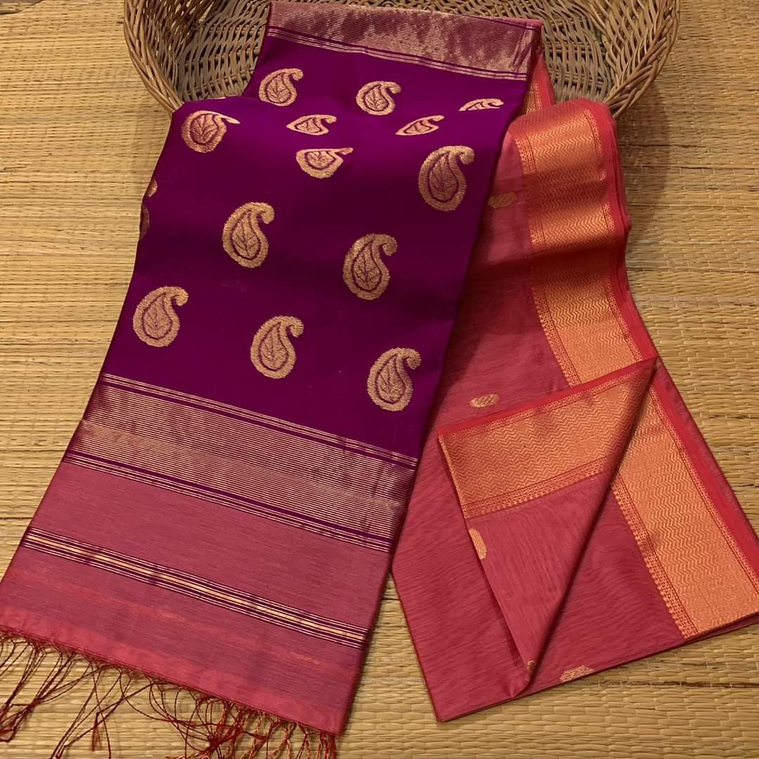 Handloom Maheshwari Mango Buta Saree