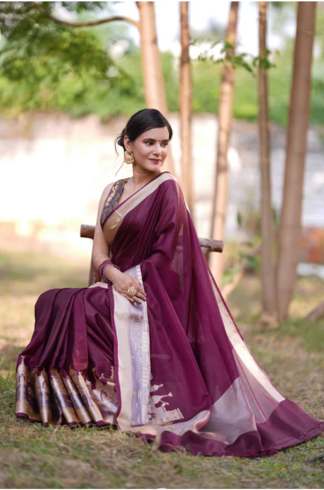 Banarasi Warm Silk Ganga Ghat Saree