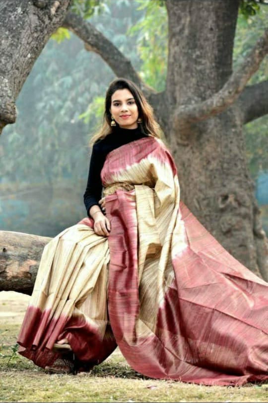 Tussar Ghicha Silk Saree