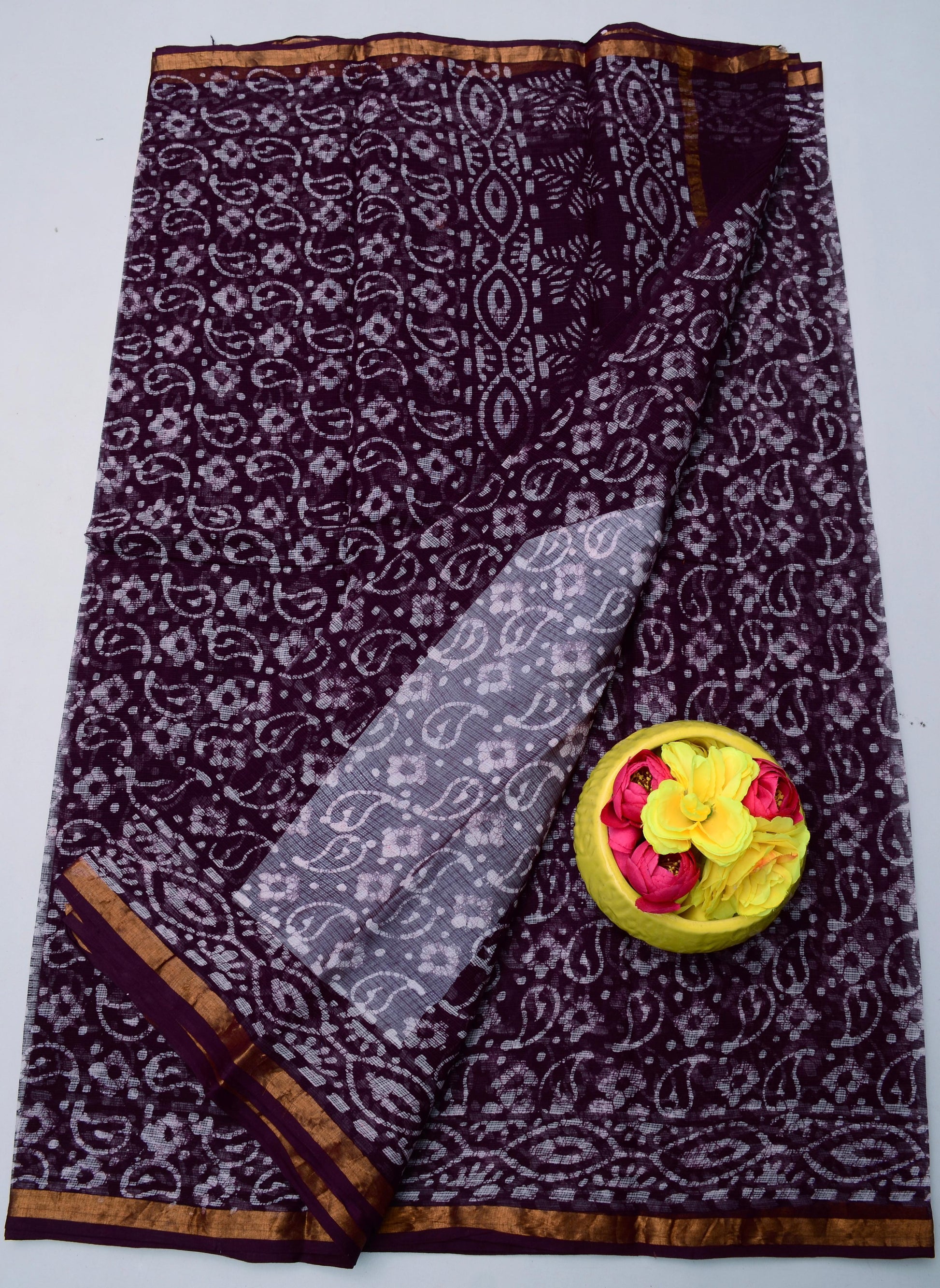 Pure Cotton Kota Doria Saree with Batik Print
