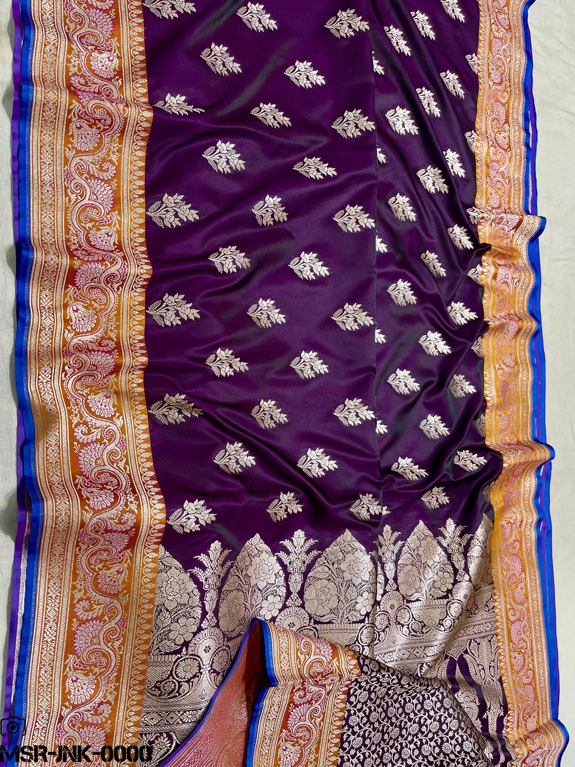 Banarasi Handloom Mashru Satin Katan Soft Silk Saree