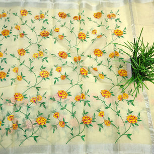 Kota Doria Embroidery Saree