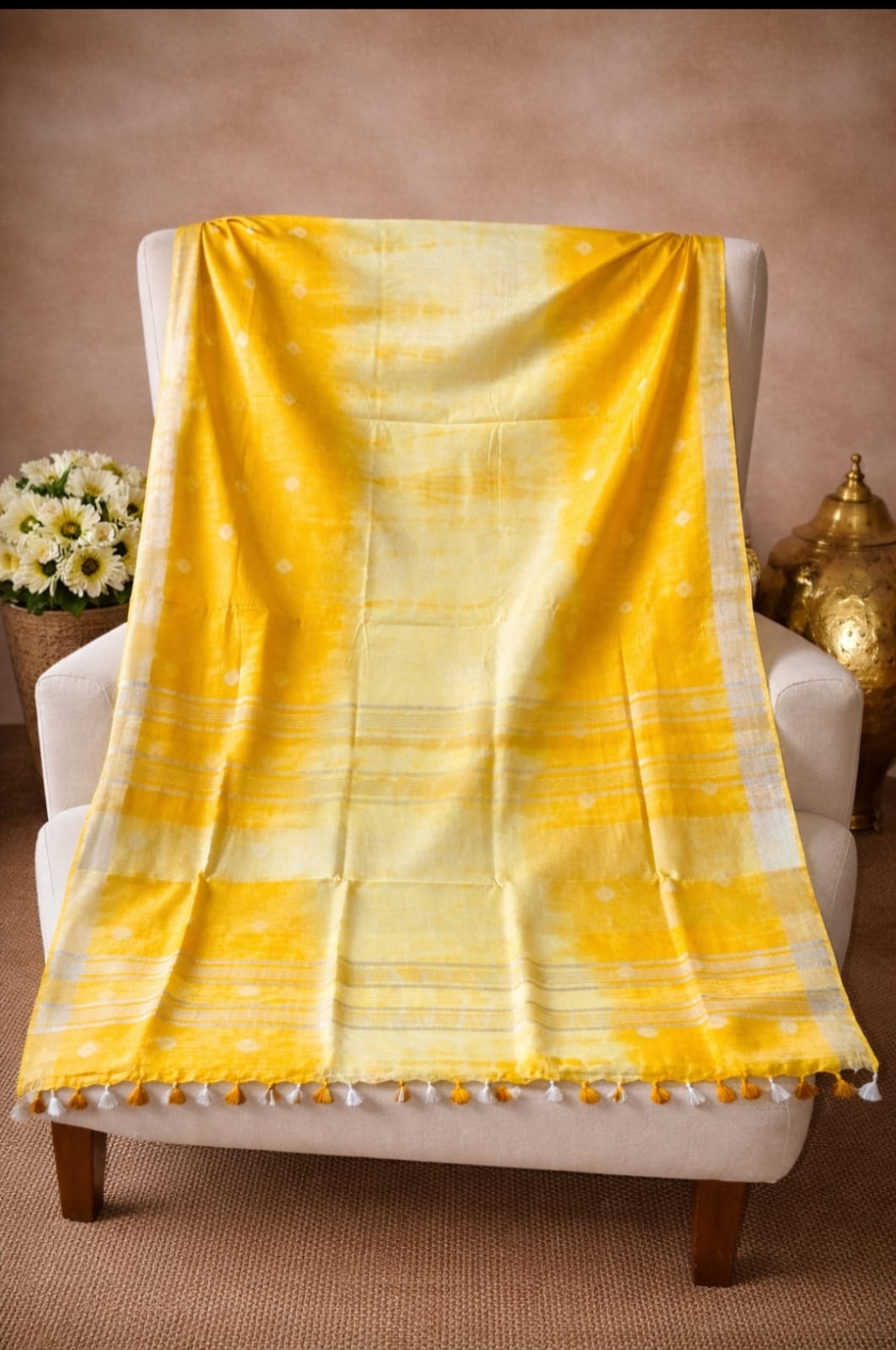 Premium Cotton Slub Shibori Saree