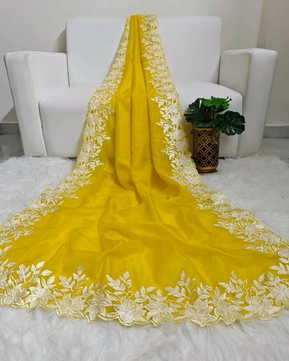 Kora Organza Embroidery Work Saree