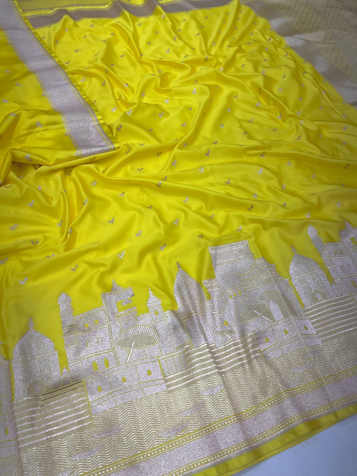 Mashru Katan Silk Ganga Ghat Saree