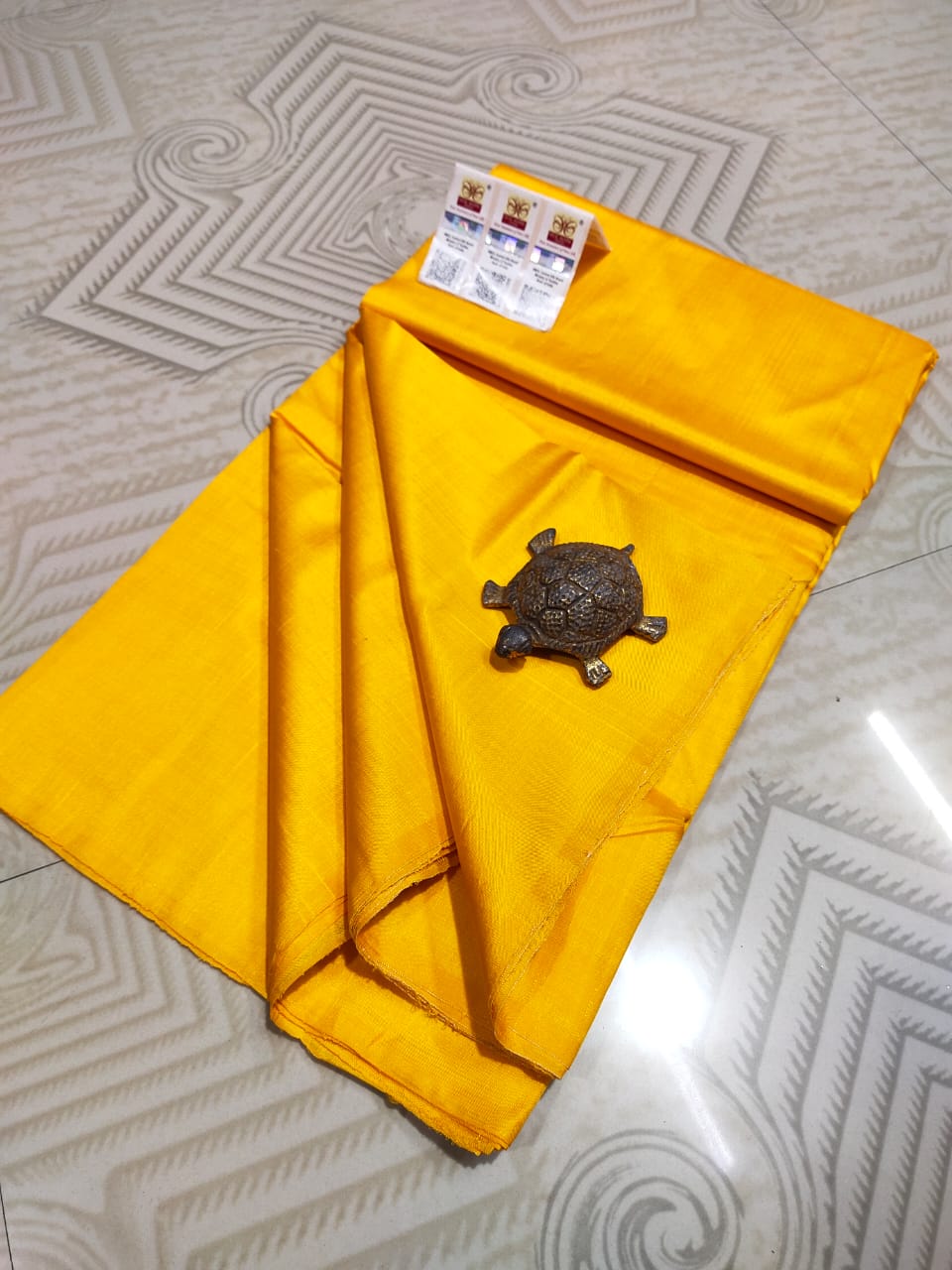 Plain Bishnupuri Pure Katan Silk Saree