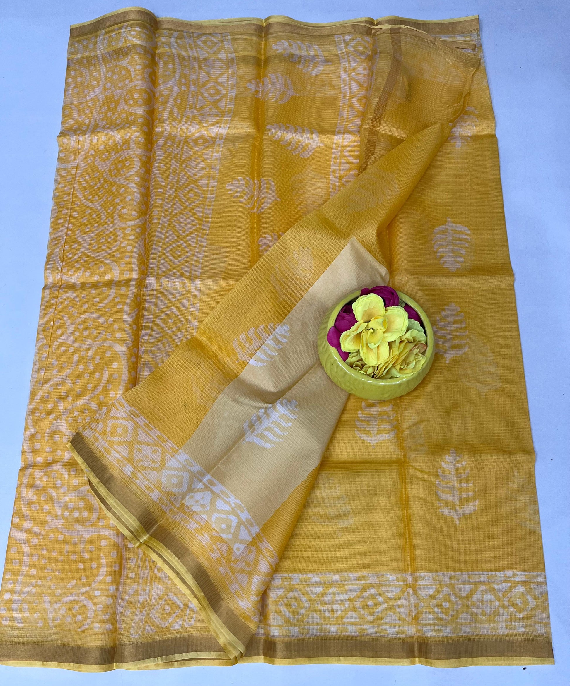 Pure Silk Kota Doria Hand Batik Saree