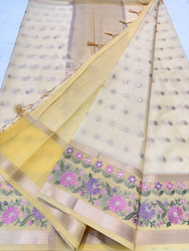 Kota Tissue Saree with Embroidery Work