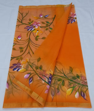Kota Doria Hand Painting Saree