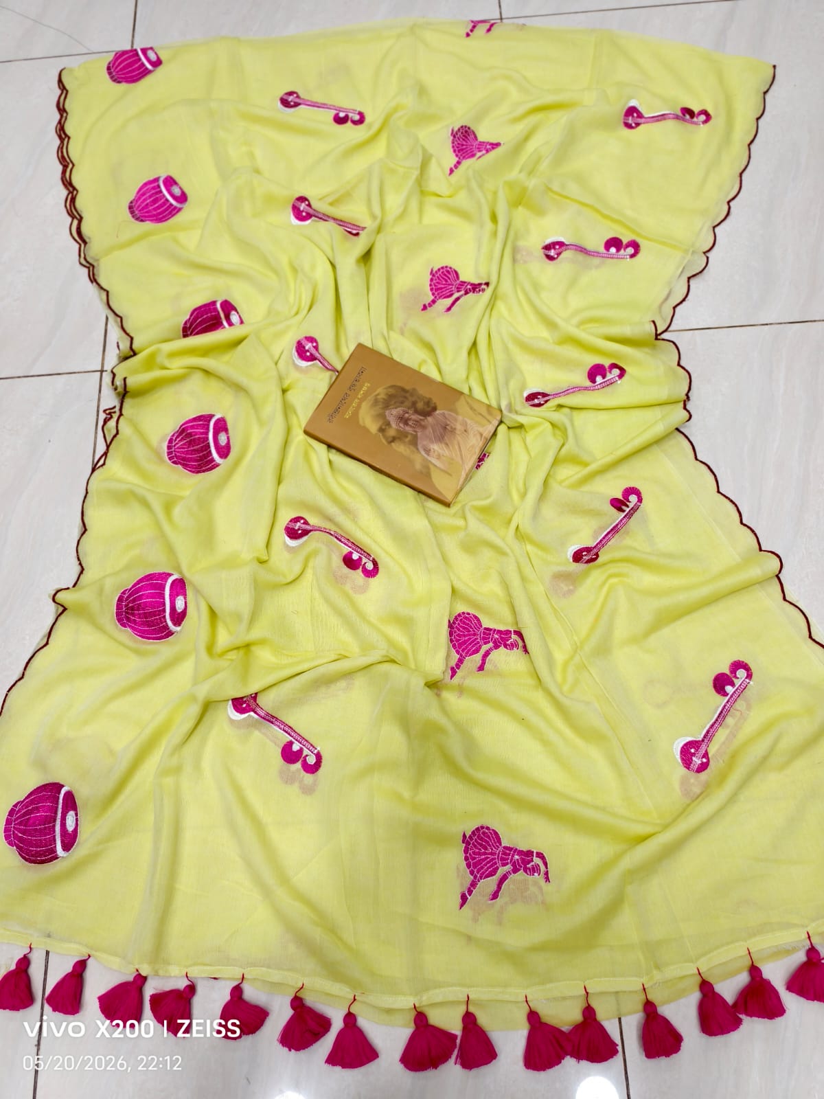 Embroidery Mulmul Cotton Saree