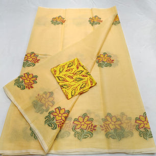 Kota Doria Embroidery Saree