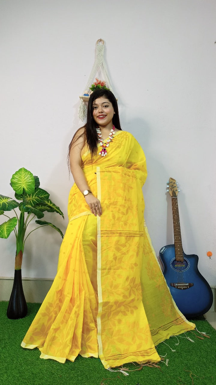 Handloom Copper Woven Saree – Cotton Silk