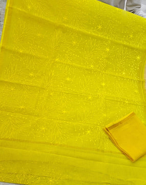 Pure Cotton Kota Saree with Embroidery Work